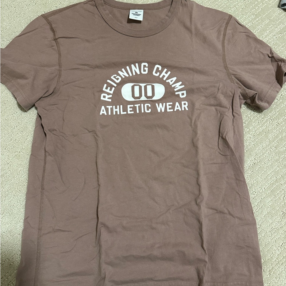 Reigning Champ Logo Athletic T Shirt - Tan Size S